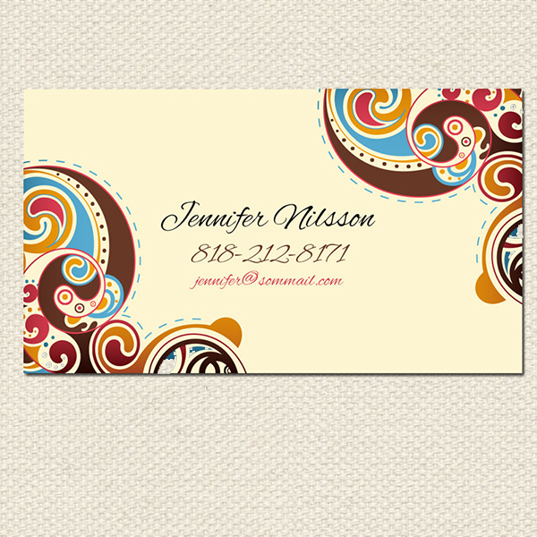 Premade Business Card Design Boutique Or Small Business No.91 Colorful Retro